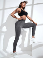 Grey seamless Leggings with back pocket