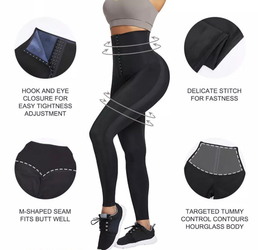 Baller Babe Corset High waist trainer womens leggings in black