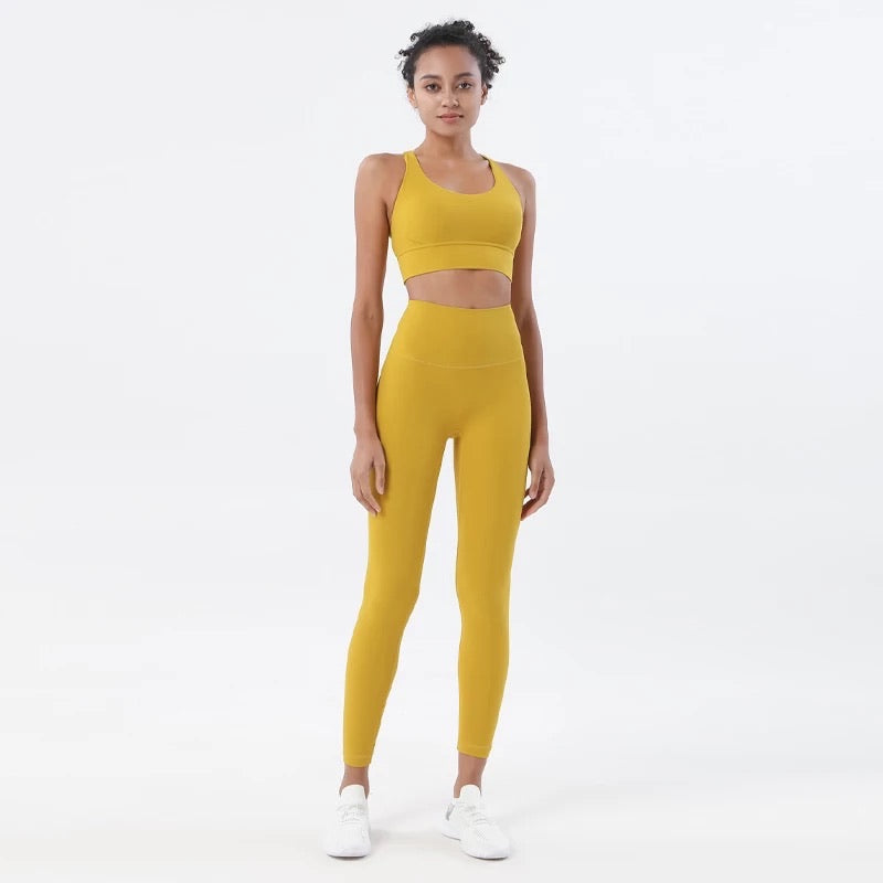 Sports Bra Crop Top in Yellow - clearance