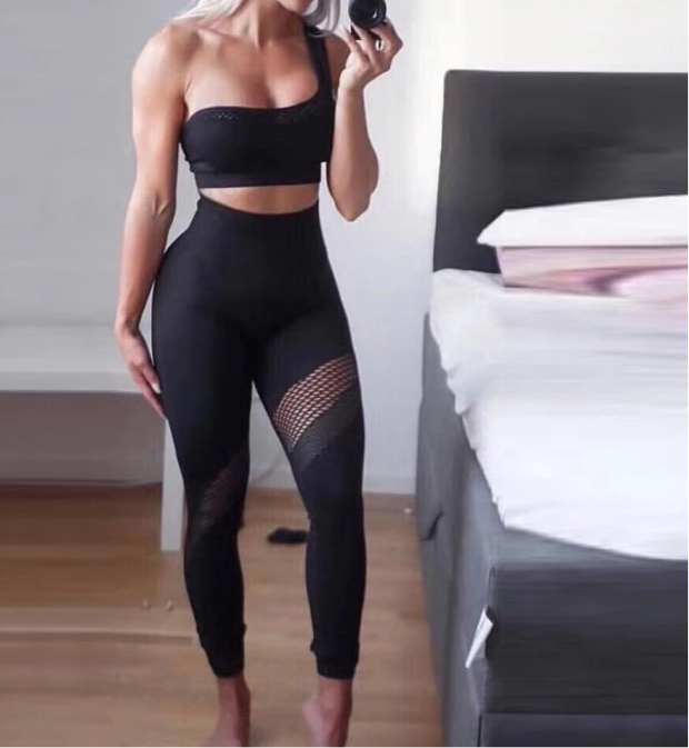 Seamless Black Mesh Baller Babe Active Leggings