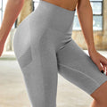 Muse Light Grey seamless activewear shorts