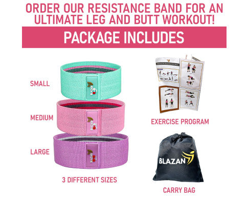 Glute Lifting Booty Burner Resistance Band Set of 3 Small Medium Large