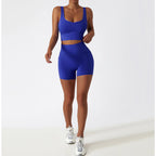 royal blue womens shorts with pocket nylon spandex