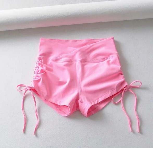 Scrunch Shorts with tie up sides Baby Pink