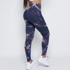 Lightning Marble Scrunch Butt Leggings - Blue