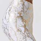 Baller Babe Snake print leggings gold cream