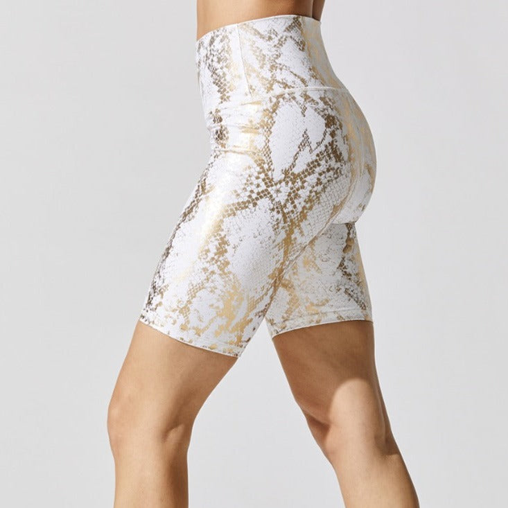 white-snake-pattern-biker-shorts-activewear-australia-baller-babe-gold