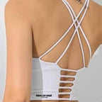 baller babe active wear gym yoga workout top in white