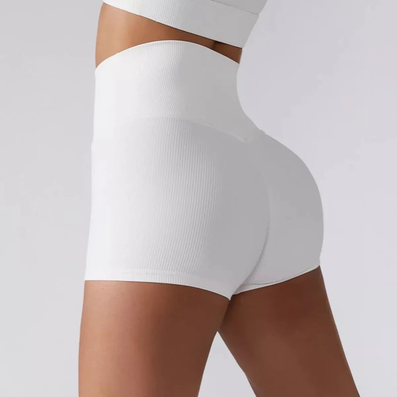 white High waisted Baller Babe shorts active wear for women australia