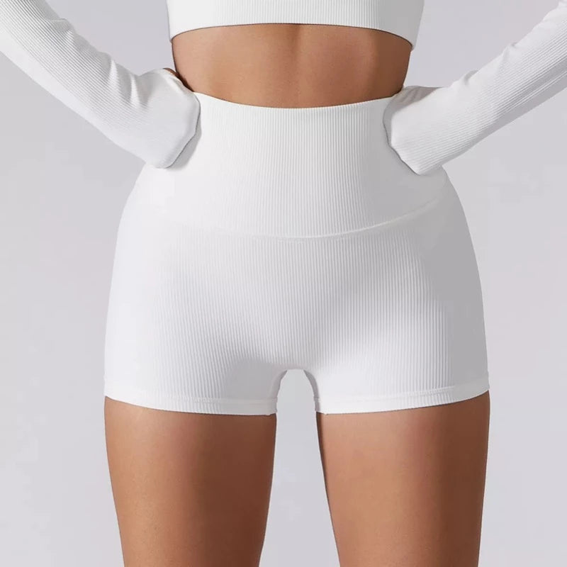 white High waisted Baller Babe shorts active wear for women australia
