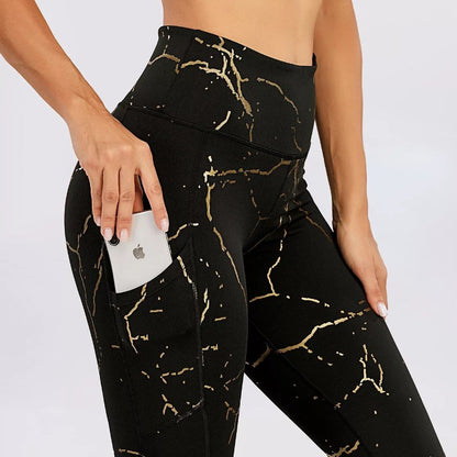 womens-black-long-marble-leggings-with-phone-pocket-activewea
