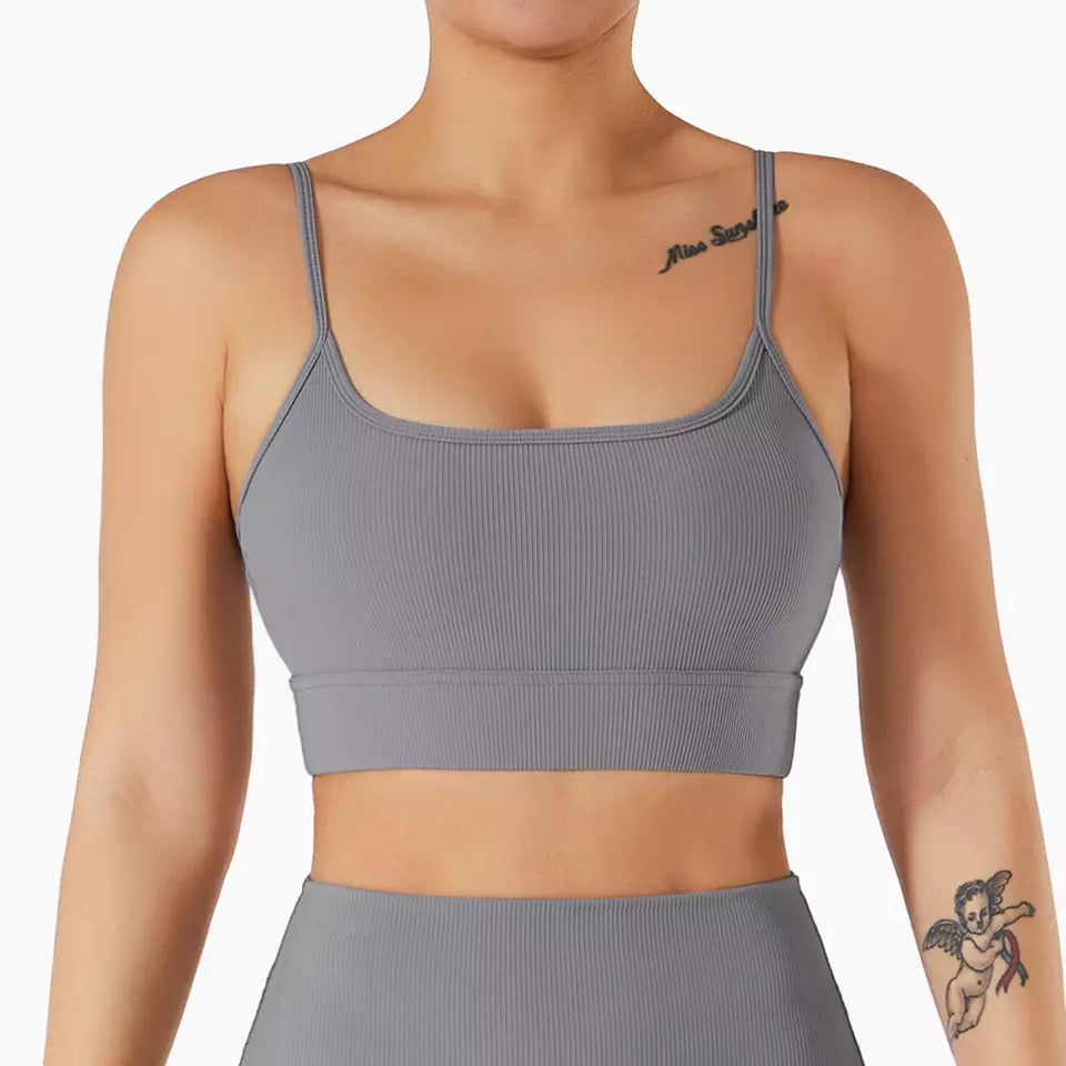 womens crop top grey ribbed yoga sports bra baller babe australia sale