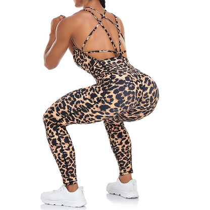 Leopard Baller Babe jumpsuit one piece Leggings
