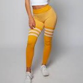 Baller Babe Thigh High Sock Leggings Yellow